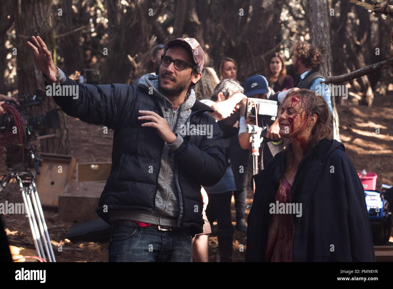 Director Fede Alvarez on the set of TriStar Pictures' horror EVIL DEAD. Stock Photo