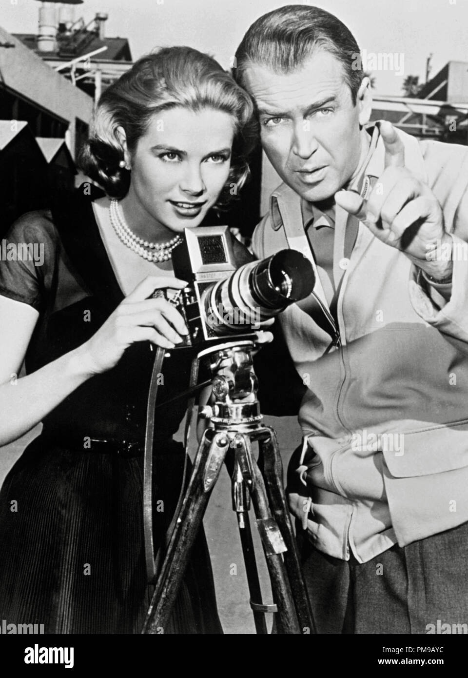James Stewart, Grace Kelly, 'Rear Window' 1954. Paramount Stock Photo
