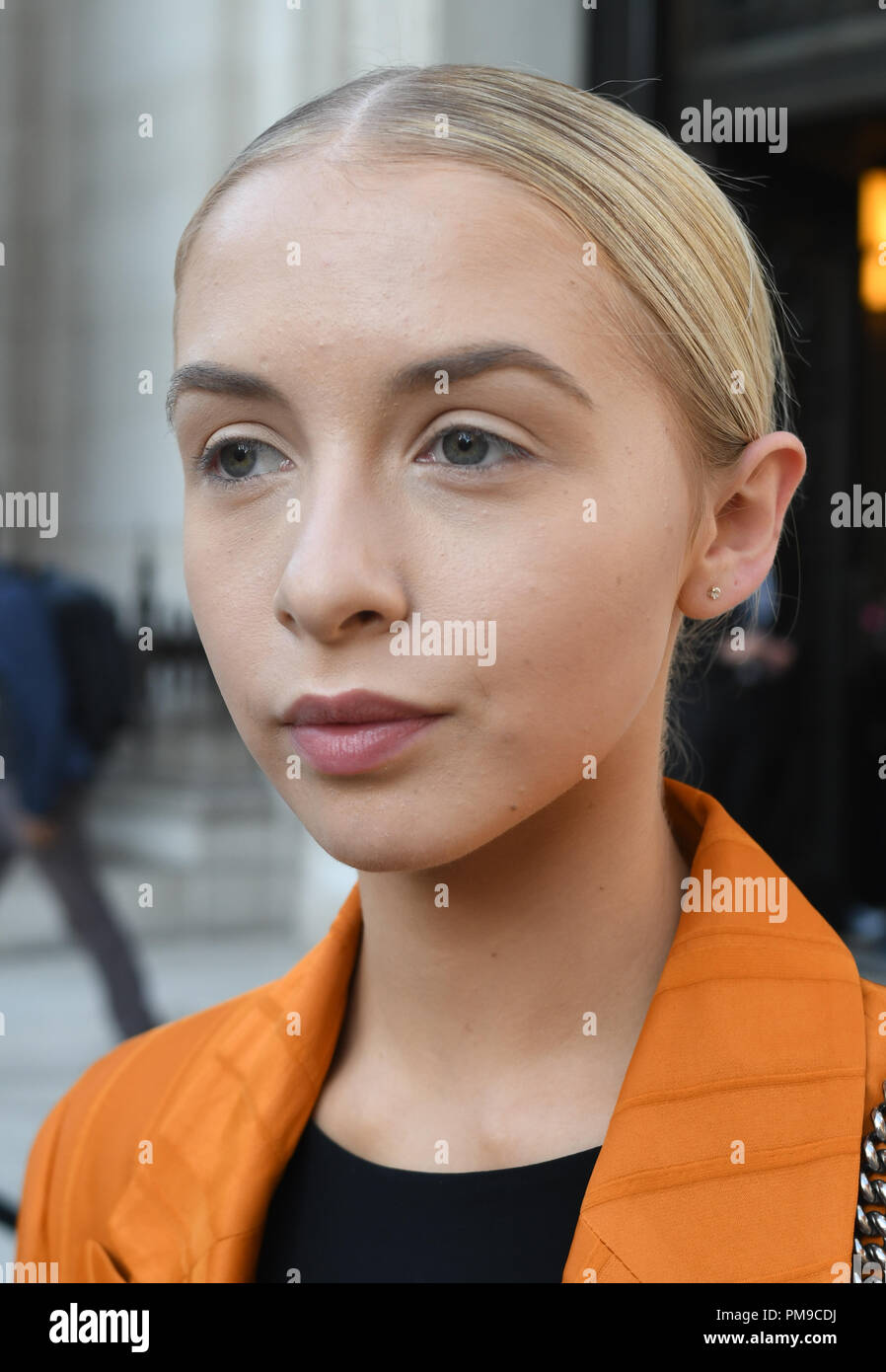 London, UK. 16th Sep 2018. Fashionista attend Fashion Scout - SS19 - London Fashion Week - Day 3, London, UK. 16 September 2018. Credit: Picture Capital/Alamy Live News Stock Photo