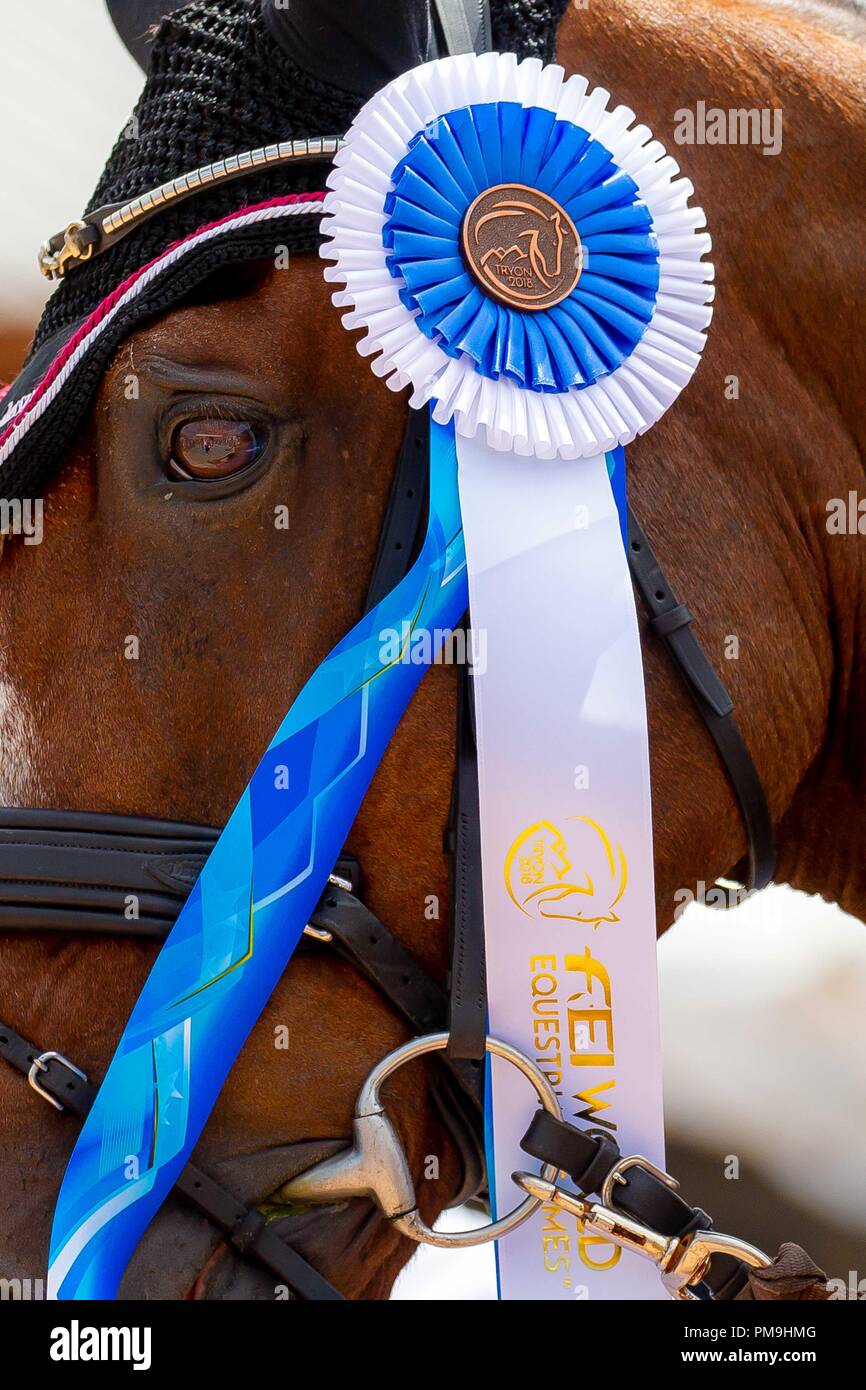 Tryon, North Carolina, USA. 17th Sep 2018. WEG Rosette. Day 6. World Equestrian Games. WEG 2018 Tryon. North Carolina. USA. 17/09/2018. Credit: Sport In Pictures/Alamy Live News Stock Photo