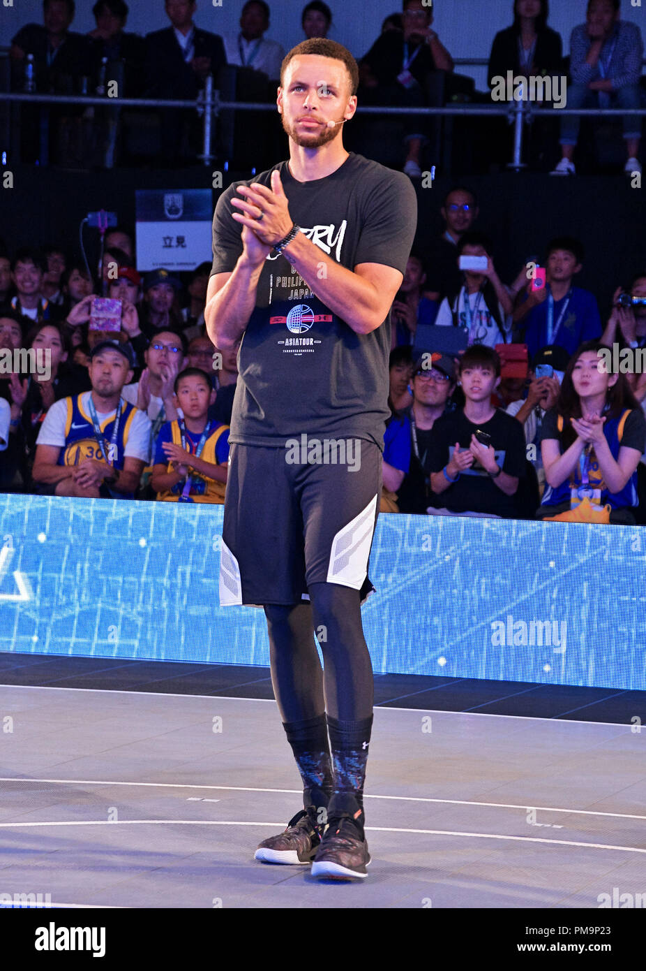 Stephen Curry, Golden State Warriors, September 11, 2018, Tokyo, Japan :  Golden State Warriors Point guard Stephen Curry attends the event of Under  Armour at Roppongi Hills in Tokyo, Japan on September