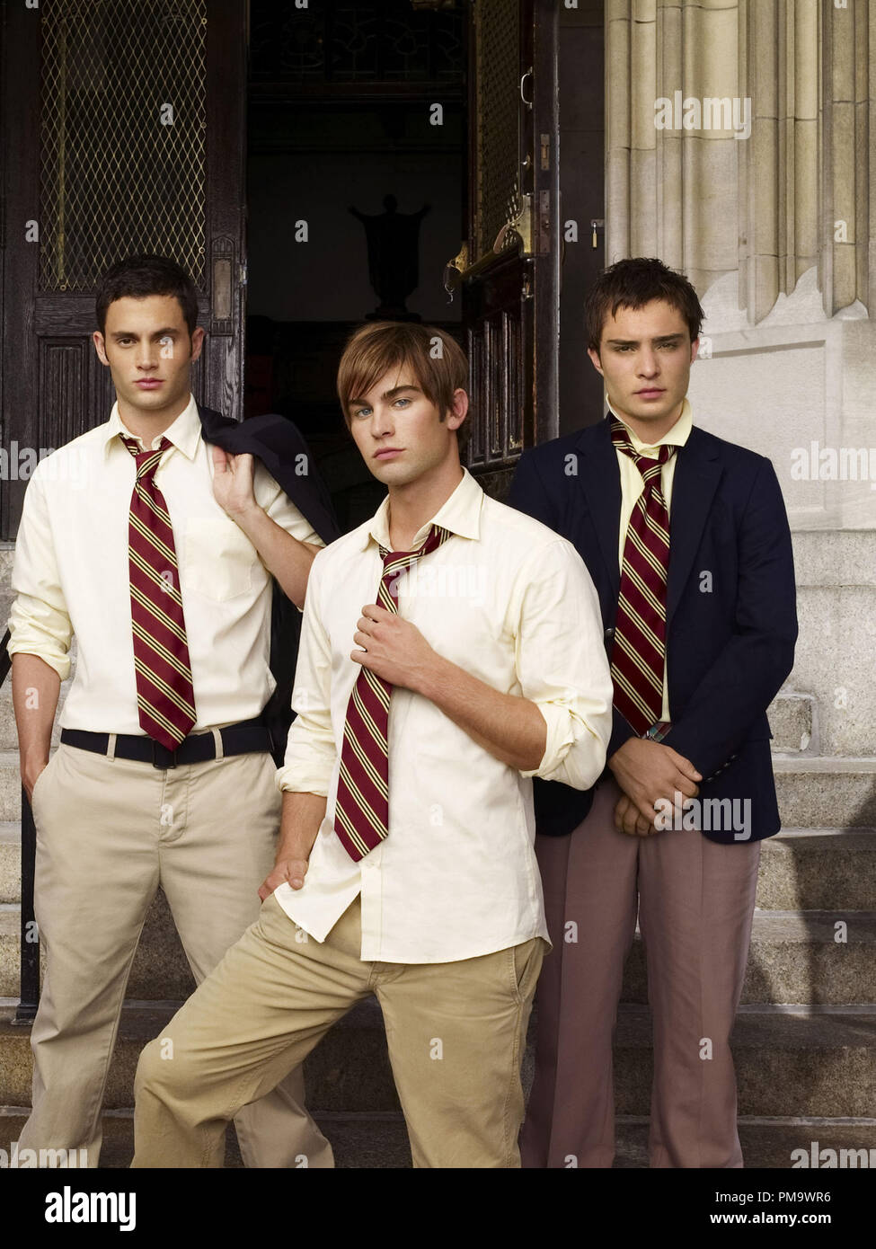 GOSSIP GIRL Pictured: Penn Badgley as Dan, Chace Crawford as Nate, Ed Westwick as Chuck Photo Credit: The CW/Andrew Eccles ©2007 The CW Network, LLC.  All rights reserved. Stock Photo