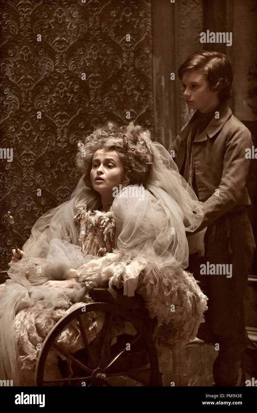 Helena Bonham Carter stars as Miss Havisham and Toby Irvine stars as Young Pip in Outsource Media Group's Great Expectations (2012) Stock Photo