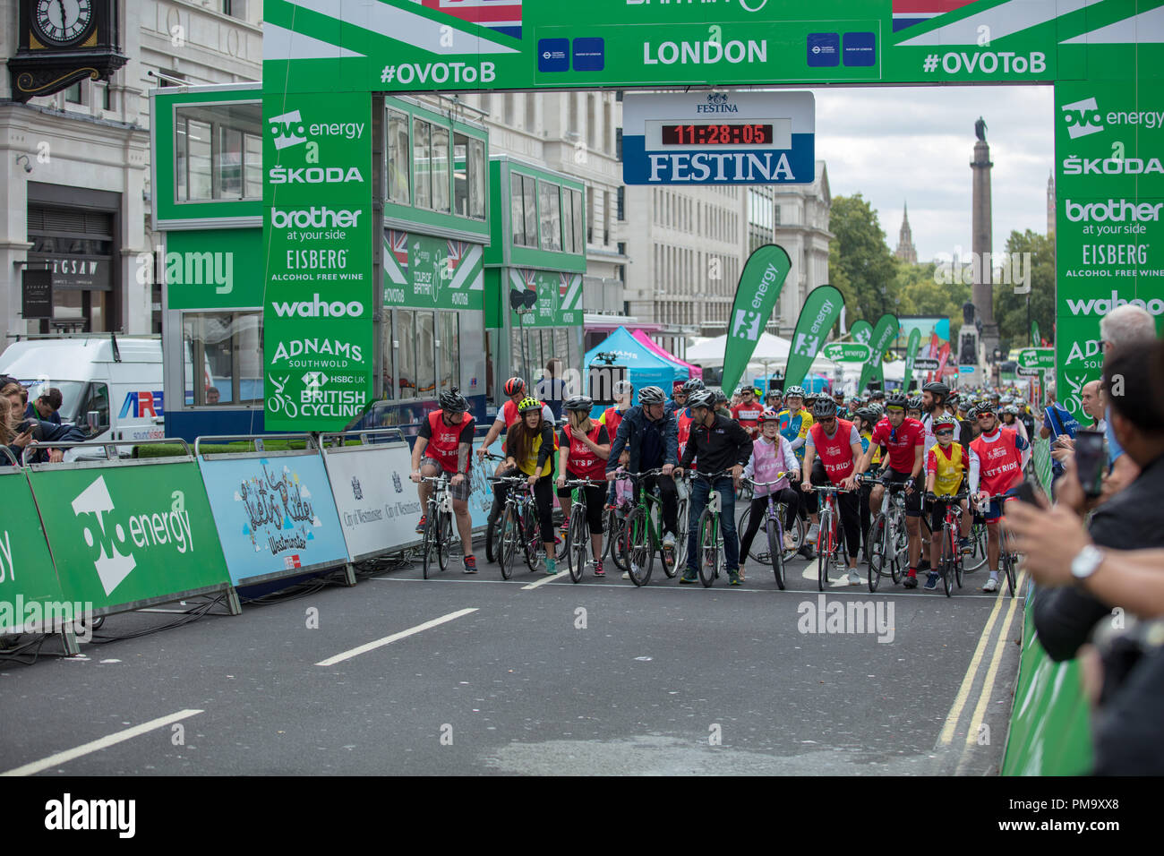 HSBC British Cycling Let's Ride Westminster Event. Cyclists Waiting On ...