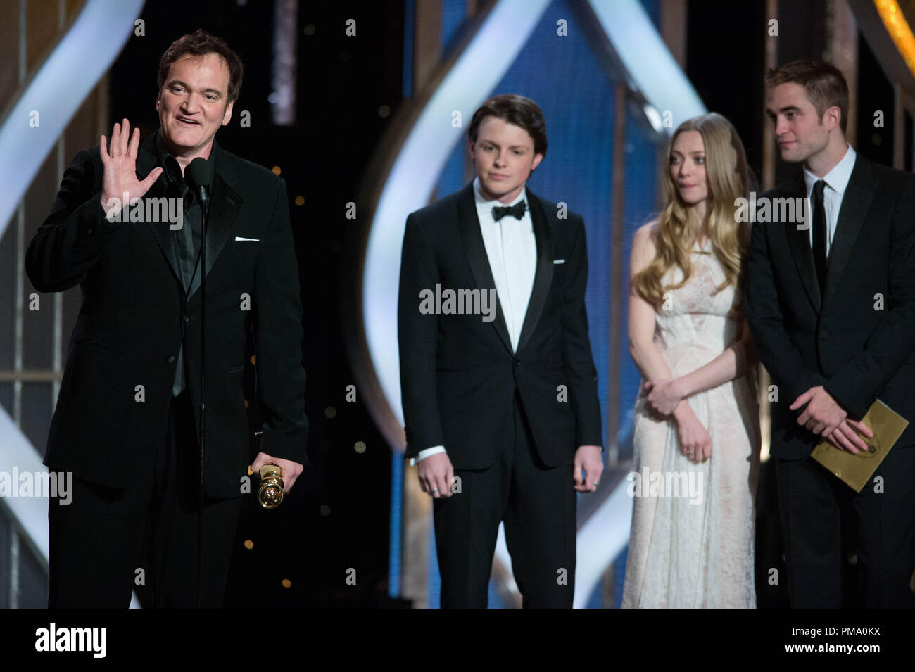 The Golden Globe is awarded to Quentin Tarantino for BEST SCREENPLAY – MOTION PICTURE for “DJANGO UNCHAINED” at the 70th Annual Golden Globe Awards at the Beverly Hotel in Beverly Hills, CA on Sunday, January 13, 2013. Stock Photo