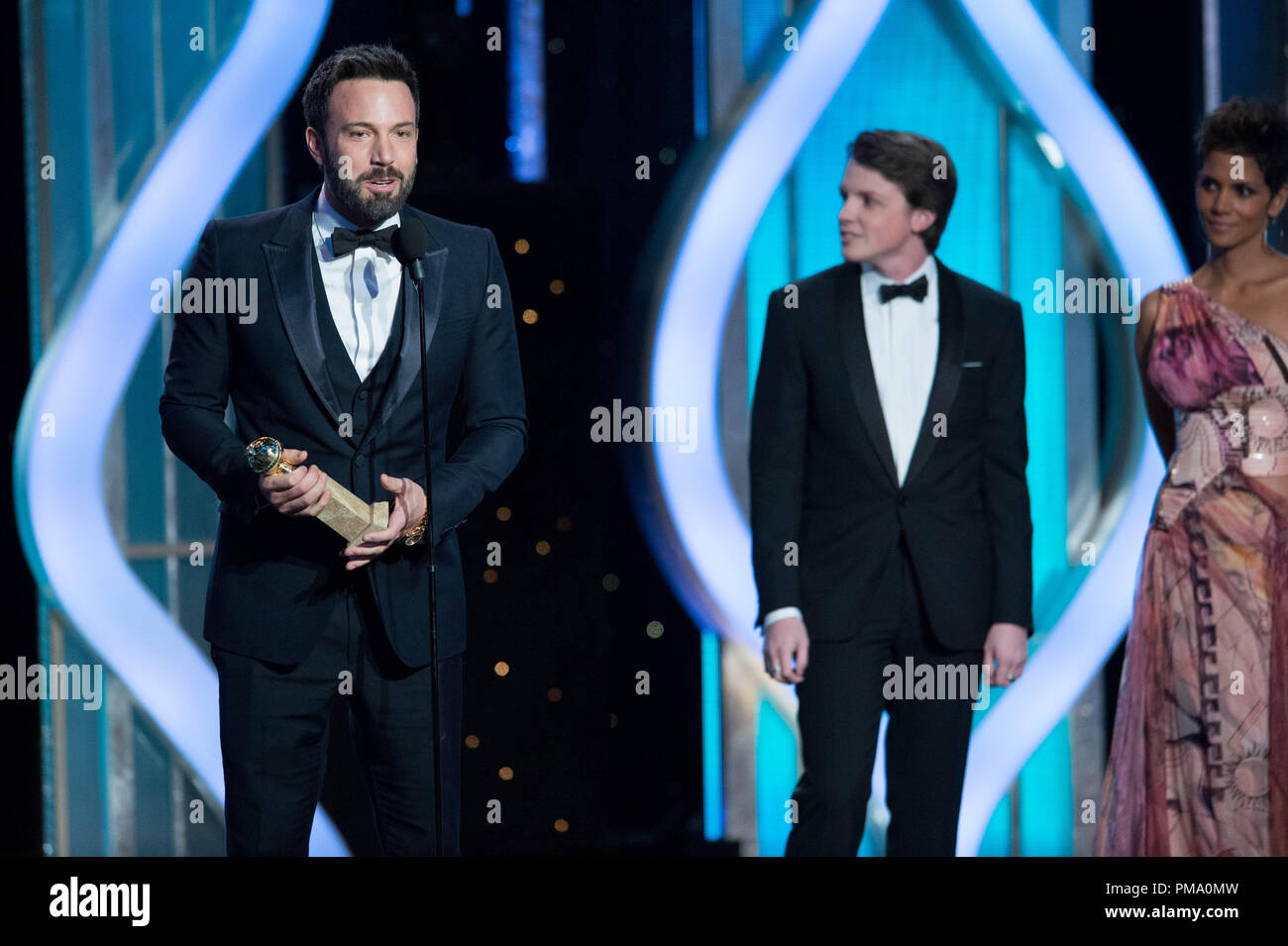 The Golden Globe is awarded to Ben Affleck for BEST DIRECTOR – MOTION PICTURE for “ARGO” at the 70th Annual Golden Globe Awards at the Beverly Hilton in Beverly Hills, CA on Sunday, January 13, 2013. Stock Photo