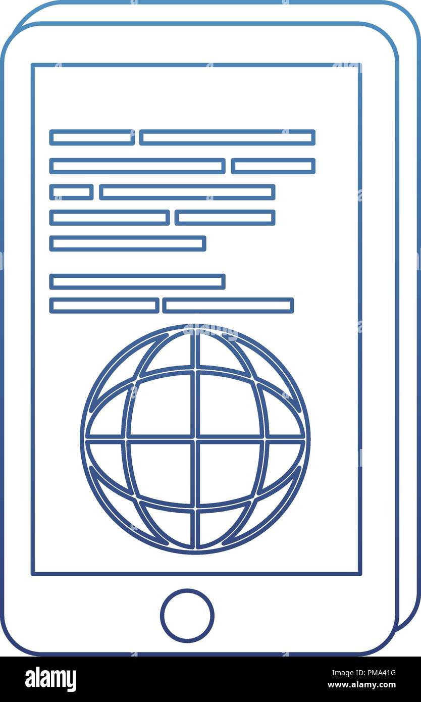 degraded outline smartphone global programming code technology Stock ...