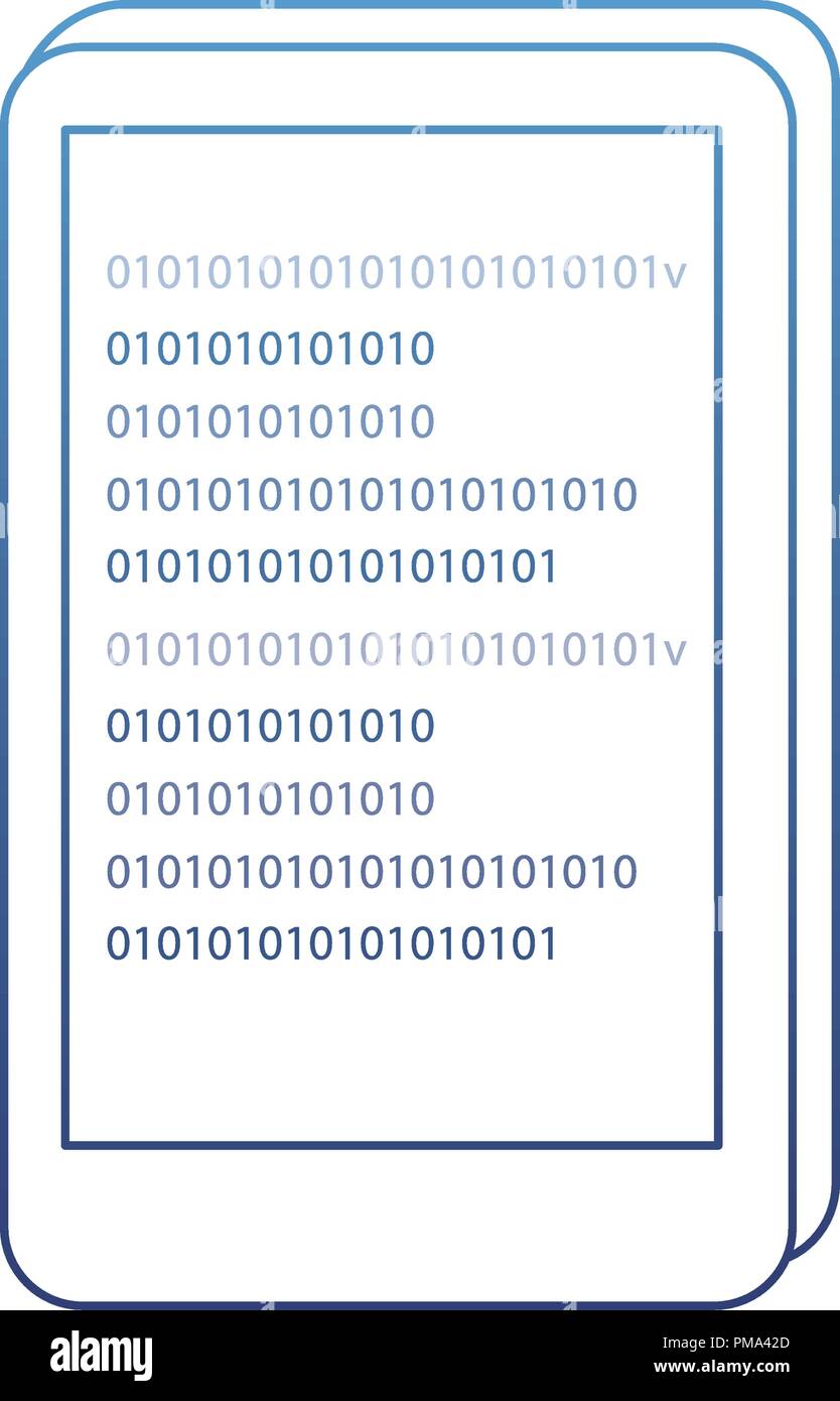 degraded outline smartphone code program data network technology Stock ...