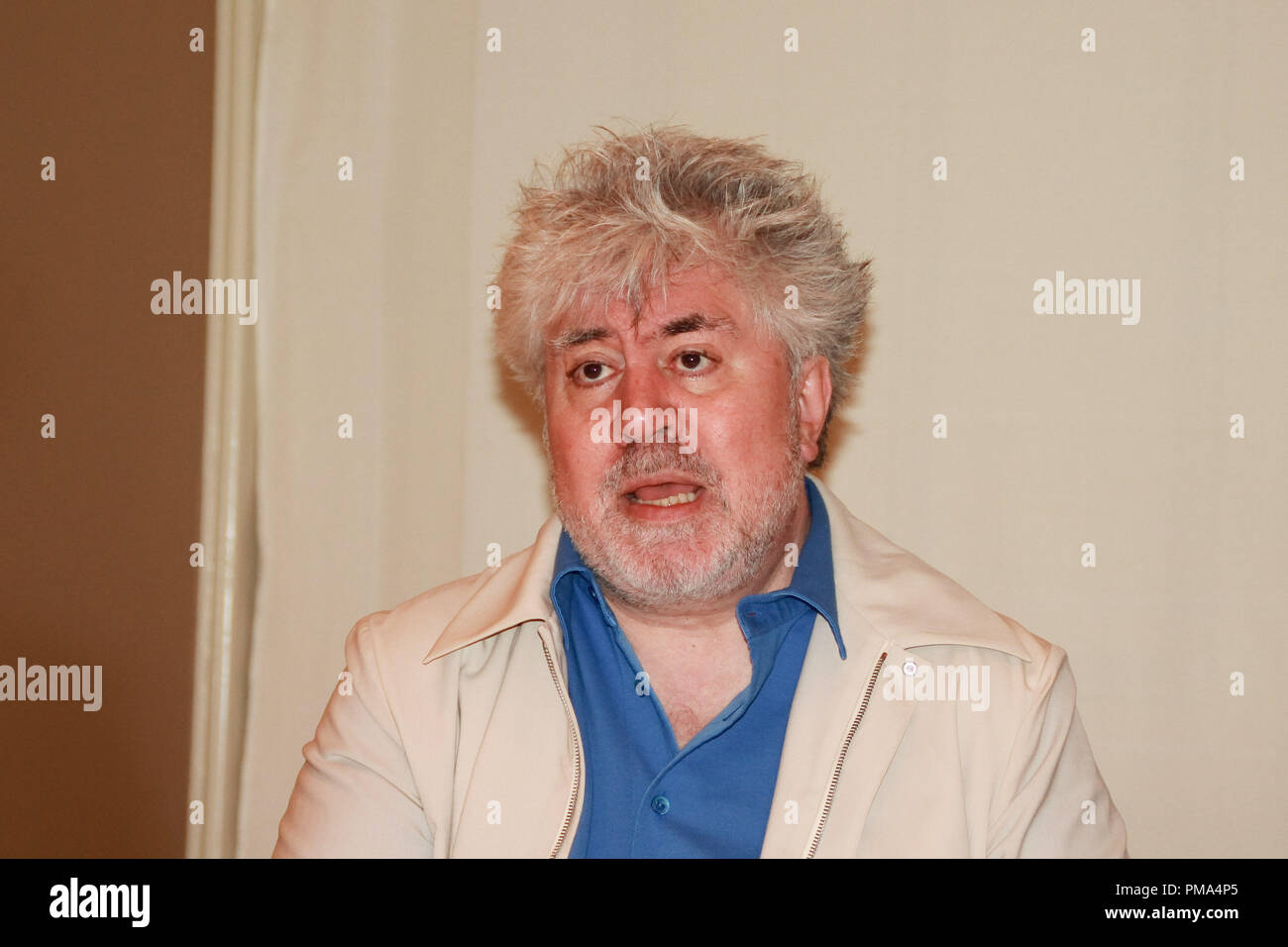 Pedro Almodovar 'I'm So Excited' Portrait Session, June 14, 2013. Reproduction by American tabloids is absolutely forbidden. File Reference # 32005 006JRC  For Editorial Use Only -  All Rights Reserved Stock Photo