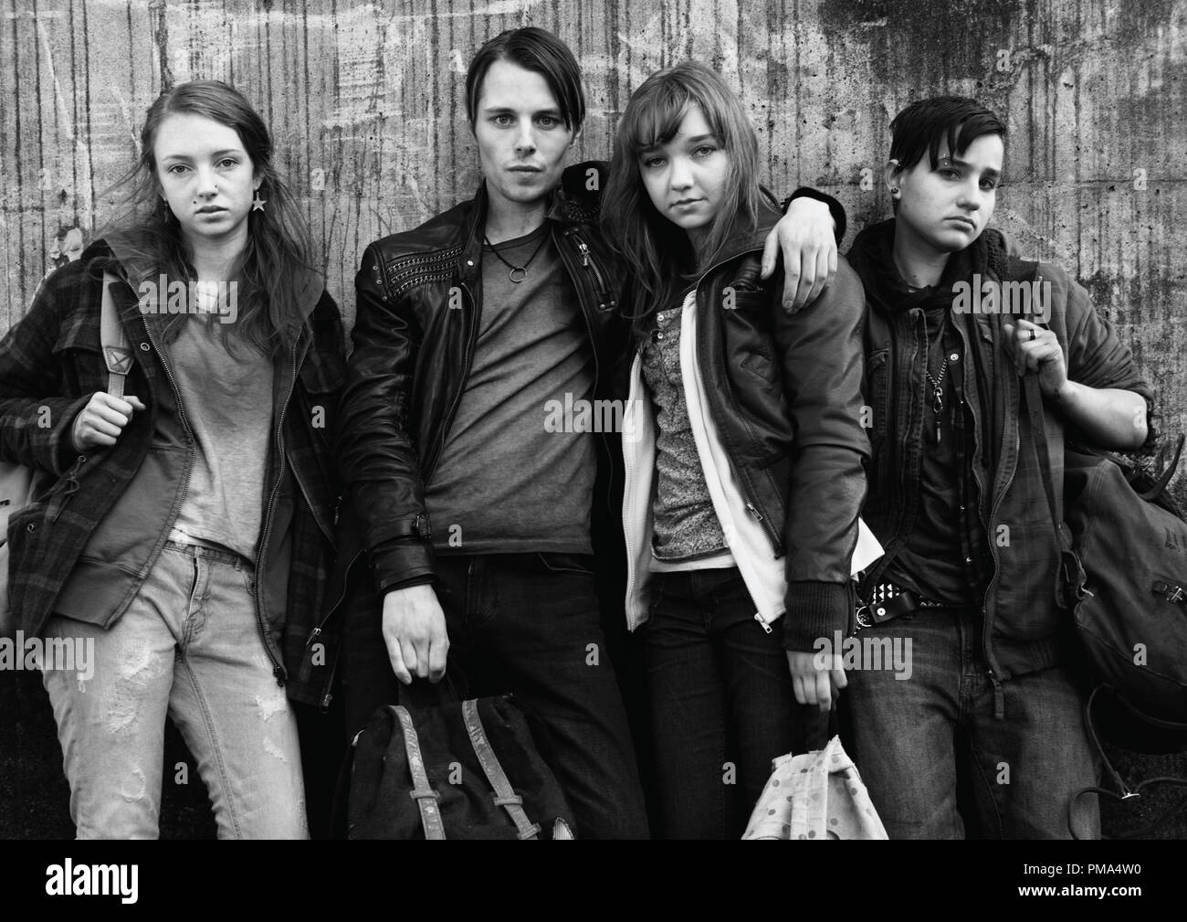 Kallie Leeds (Cate Sproule), Twitch (Max Fowler), Lyric (Julia Sarah Stone) and Bullet (Bex Taylor-Klaus) - The Killing - Season 3 - Gallery - Photo Credit: Frank Ockenfels 3/AMC Stock Photo