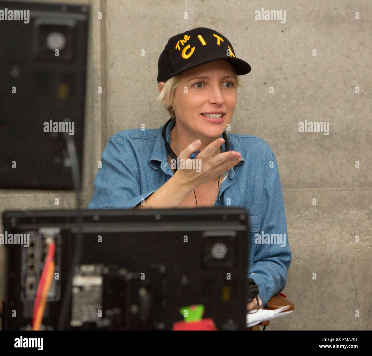 Writer/director SHANA FESTE on the set of 'Endless Love' (2014) Stock Photo