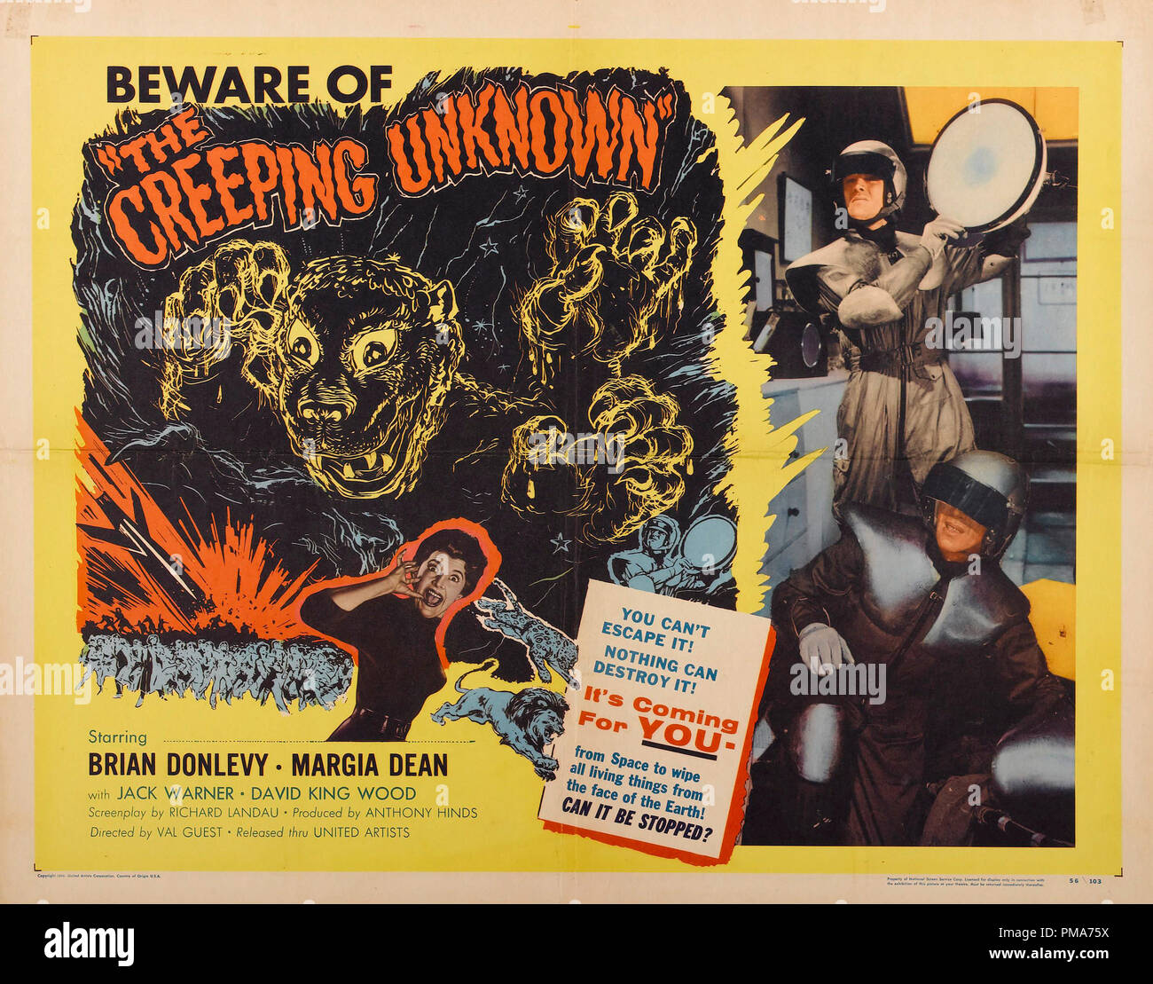 'The Quatermass Xperiment' (1955) Hammer Film Prod.  (aka The Creeping Unkown) Poster    File Reference # 32263 009THA Stock Photo