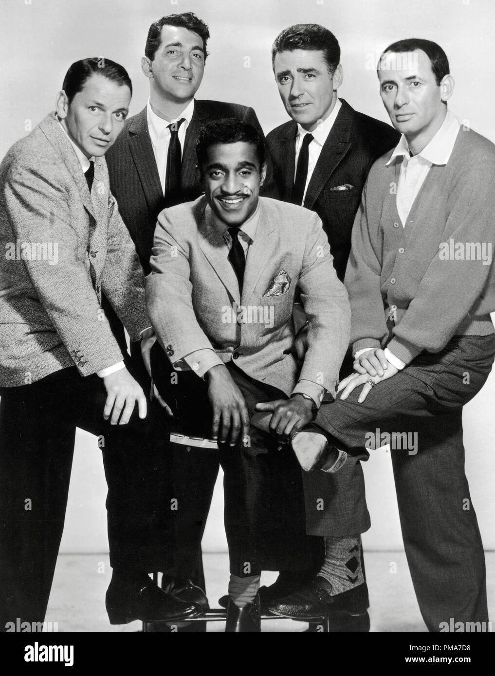 Frank Sinatra, Dean Martin, Sammy Davis Jr., Peter Lawford and Joey Bishop, 'Ocean's 11', 1960 Warner Bros.     File Reference # 32263 291THA Stock Photo