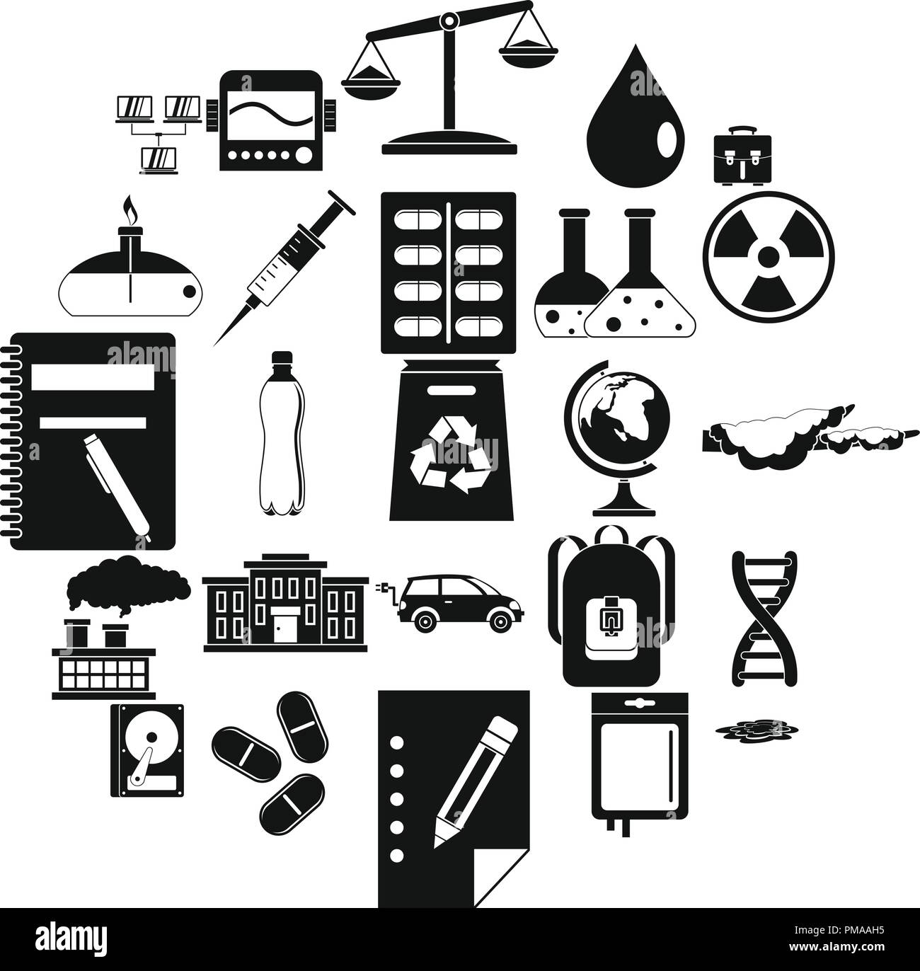 Experiment icons set, simple style Stock Vector Image & Art - Alamy
