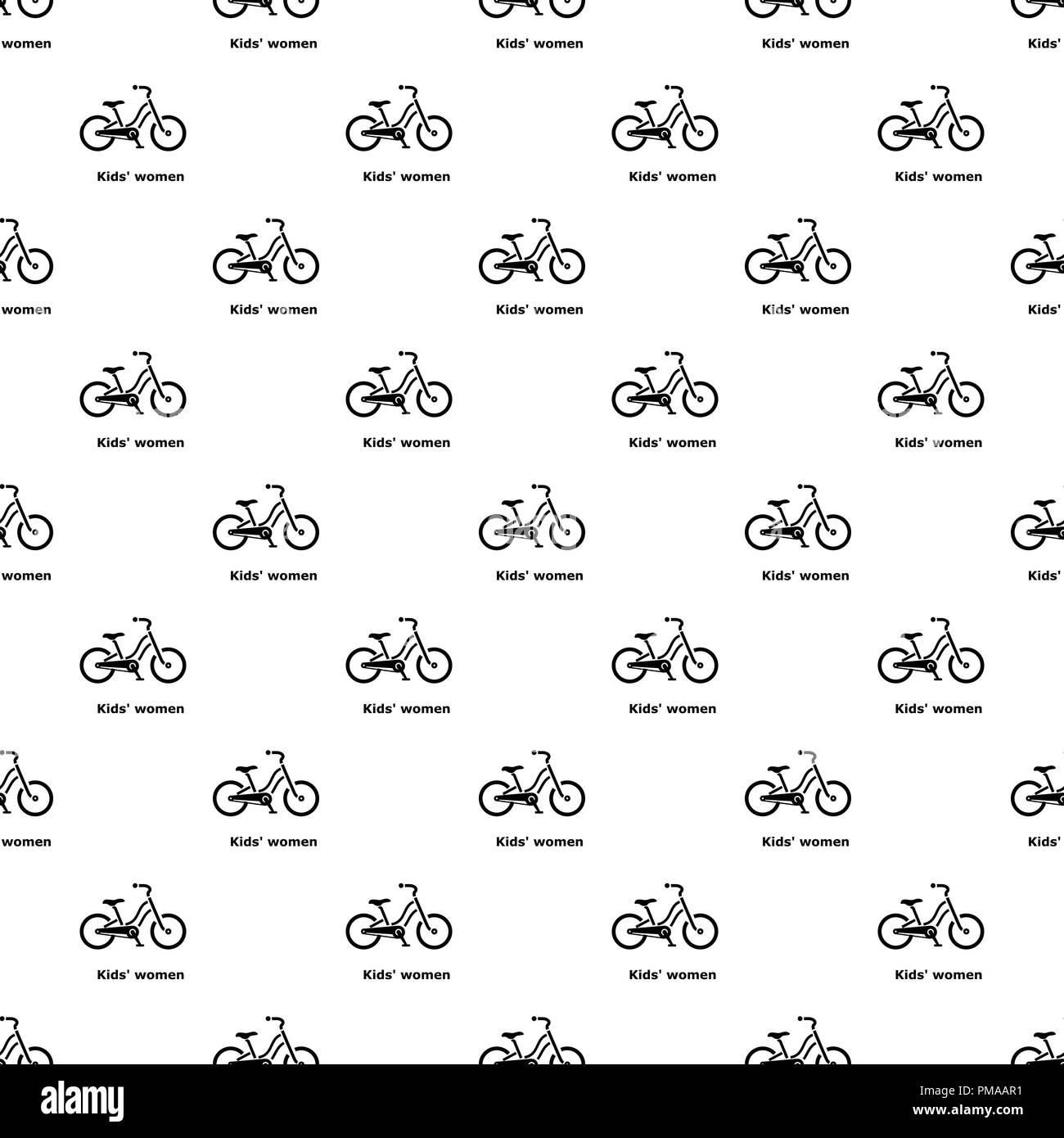 Kids women bike icon, simple style Stock Vector
