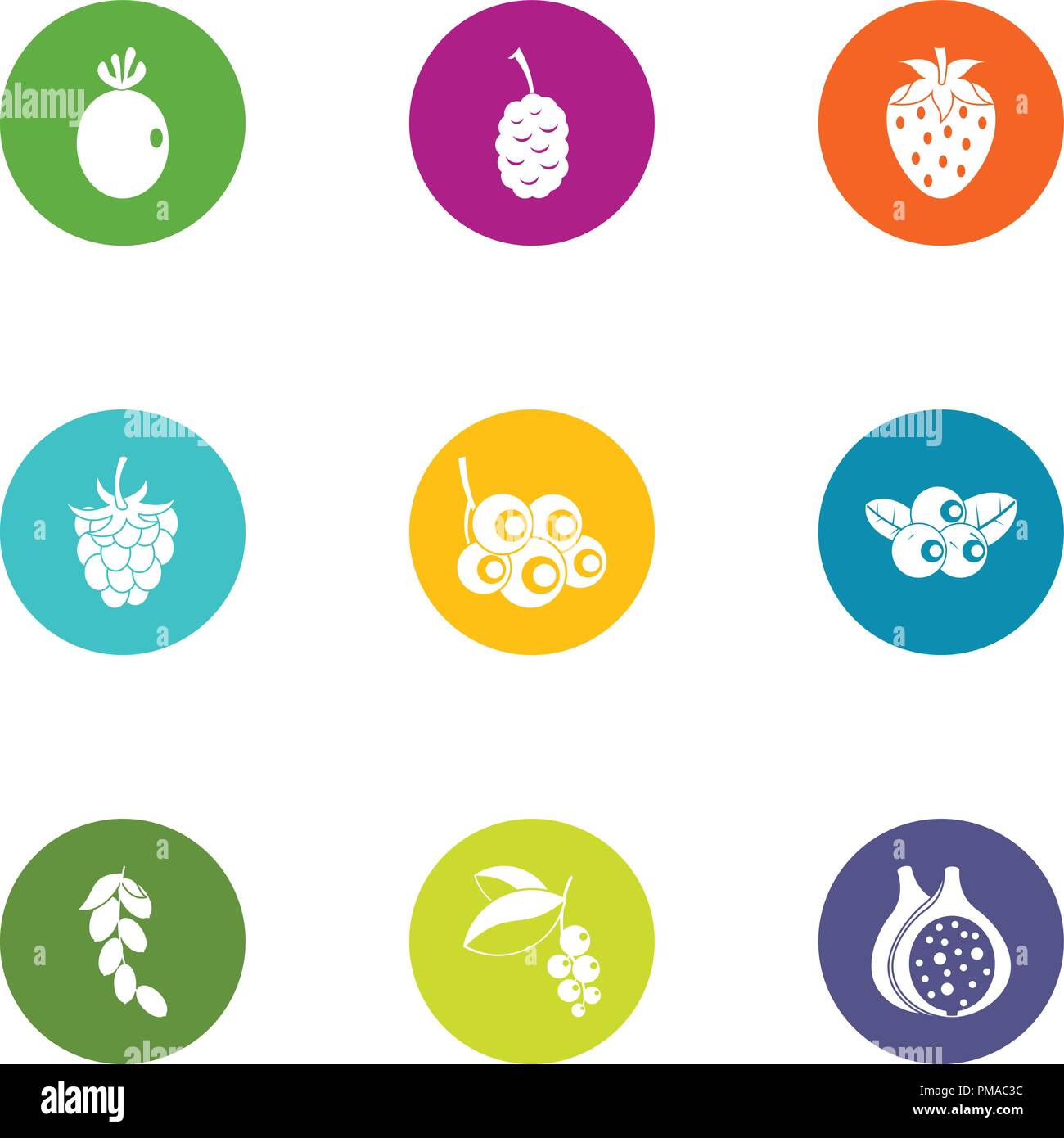 Sweet berry icons set, flat style Stock Vector Image & Art - Alamy