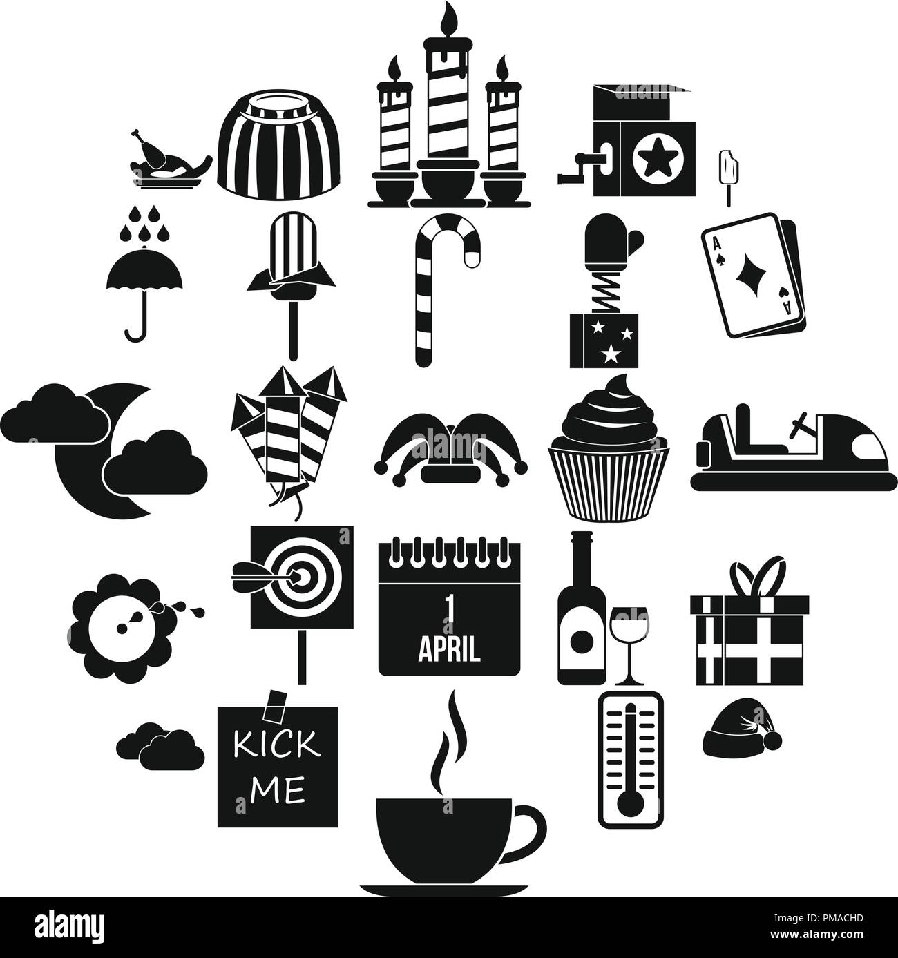 Childrens parties icons set, simple style Stock Vector Image & Art - Alamy