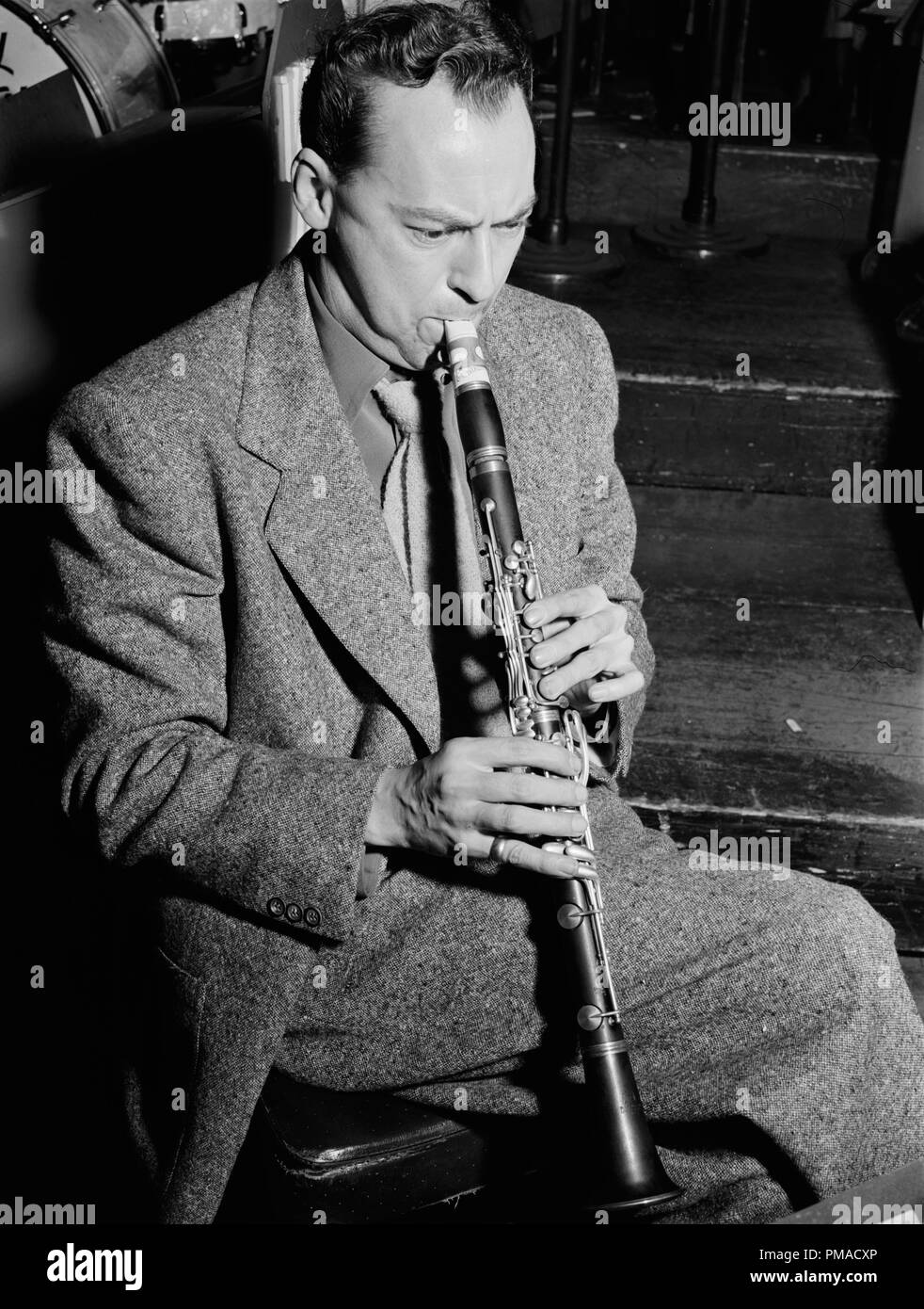 Portrait of Woody Herman, Carnegie Hall, New York, N.Y., circa Apr. 1946. Photo by: William P. Gottlieb File Reference # 32368 491THA Stock Photo