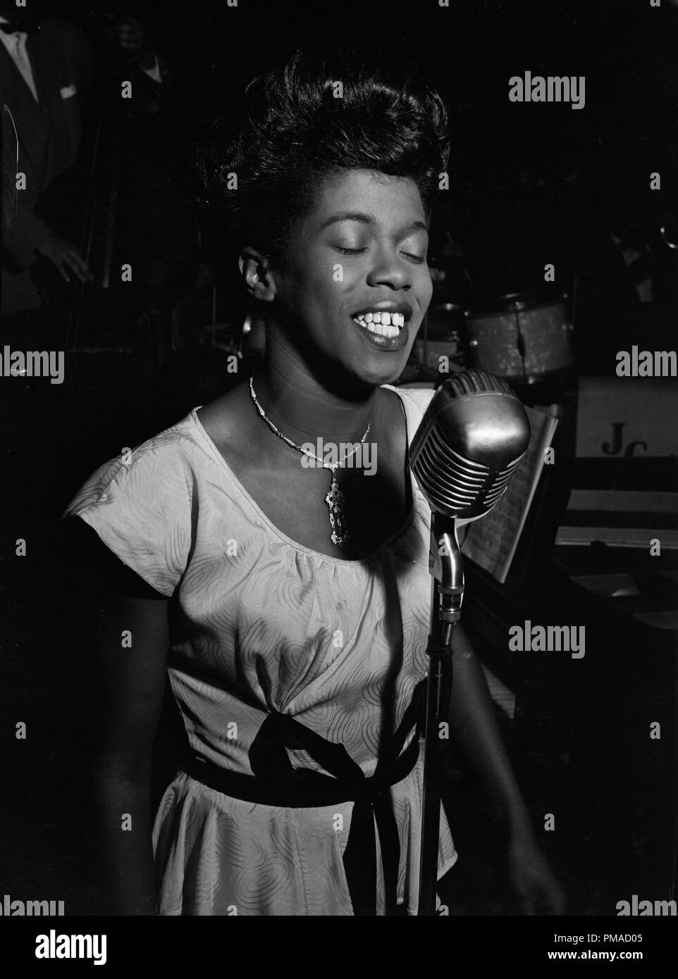 Portrait of Sarah Vaughan, Caf? Society (Downtown), New York, N.Y., circa Sept. 1946. Photo by: William P. Gottlieb File Reference # 32368_525THA Stock Photo