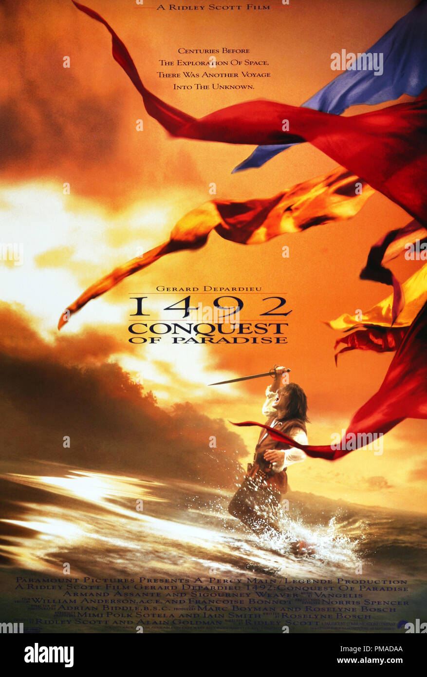 '1492: Conquest of Paradise' - US Poster 1992 Paramount Pictures  File Reference # 32509 007THA Stock Photo