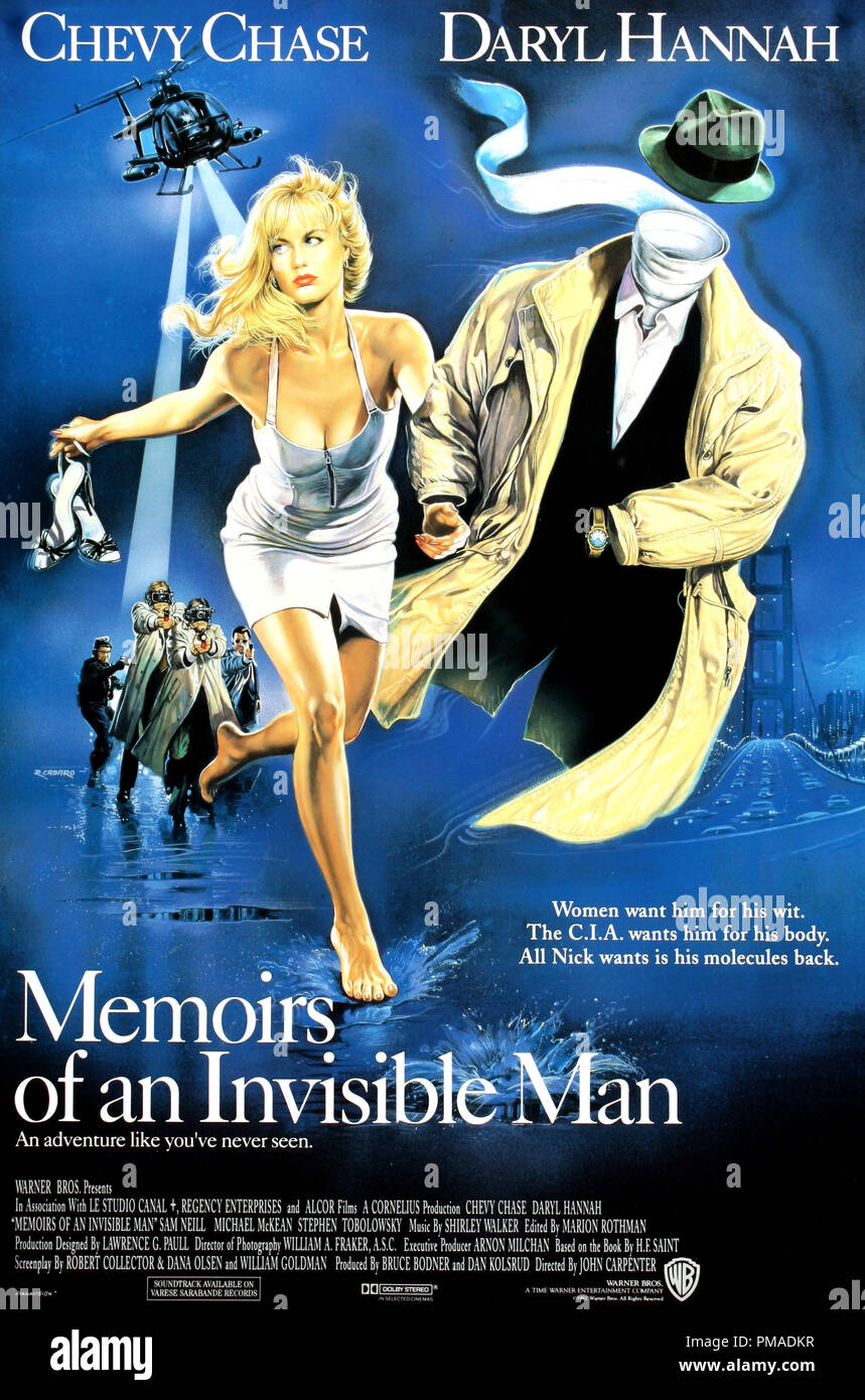 'Memoirs of an Invisible Man' - US Poster 1992 Warner Bros.  Chevy Chase, Daryl Hannah  File Reference # 32509 242THA Stock Photo