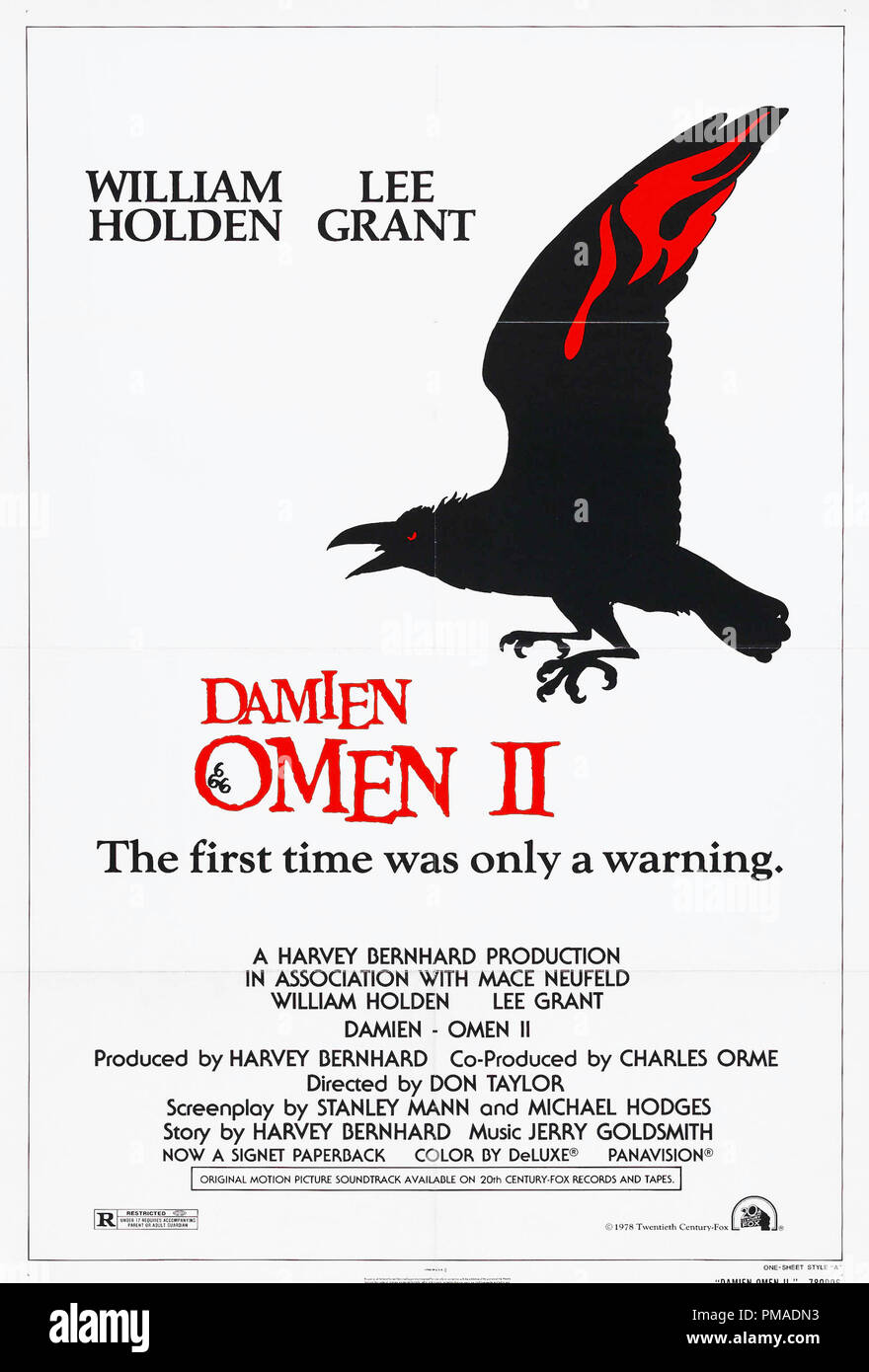 'Damien: Omen II' - US Poster 1978 20th Century Fox  File Reference # 32509 278THA Stock Photo