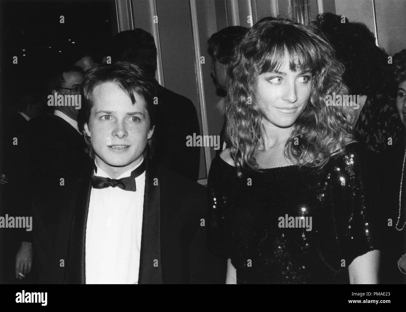 Michael J. Fox, Tracy Polland at the 43rd Annual Golden Globe Awards, 1986   File Reference # 32509 502THA Stock Photo