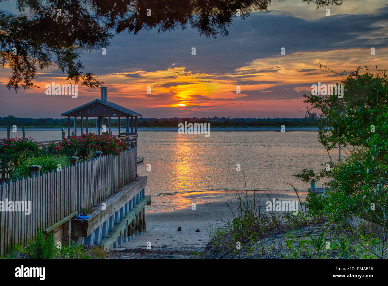 Sunset over Banks Channel on the Intercoastal waterway from