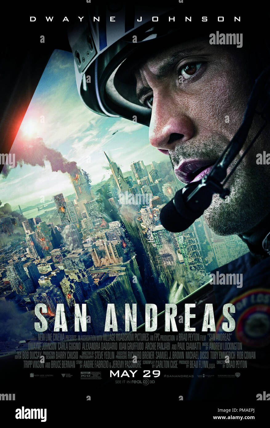 Poster 'San Andreas', 2015 Warner Bros. Stock Photo