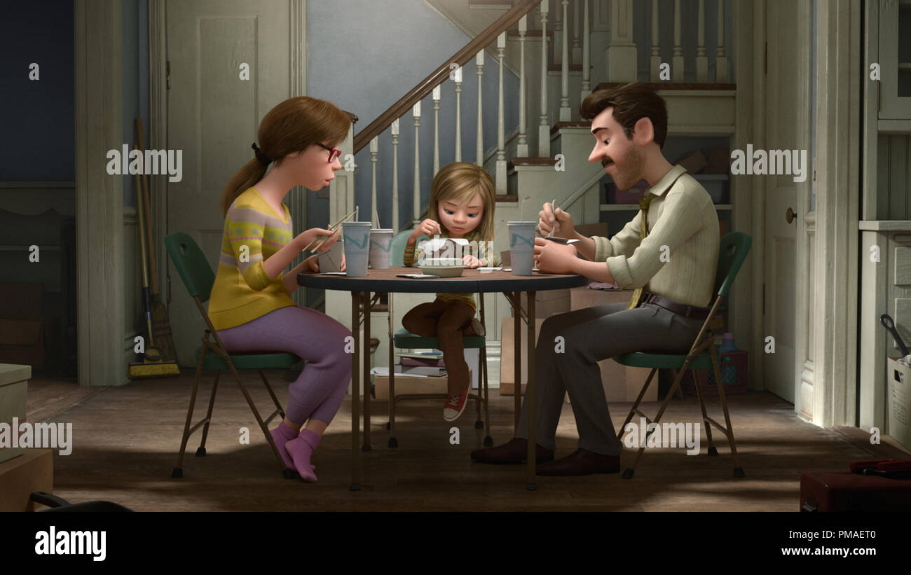 (L-R) Diane Lane as Mom, Kaitlyn Dias as Riley and Kyle MacLachlan as Dad in Disney Pixar's 'Inside Out', 2015 Disney Stock Photo