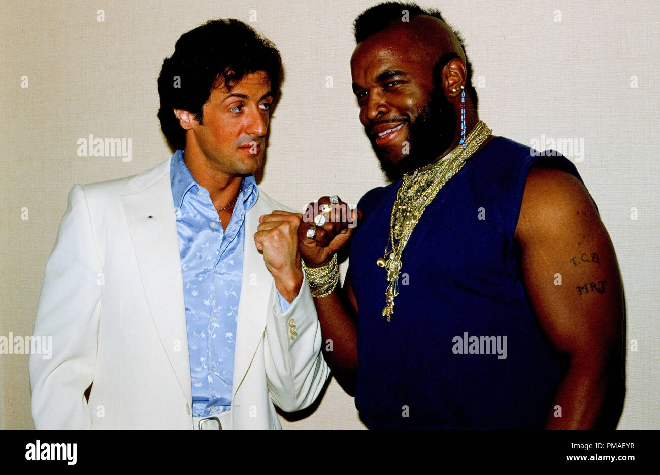 Sylvester Stallone and Mr. T circa 1981 © JRC /The Hollywood Archive - All Rights Reserved File Reference # 32633 099JRC Stock Photo