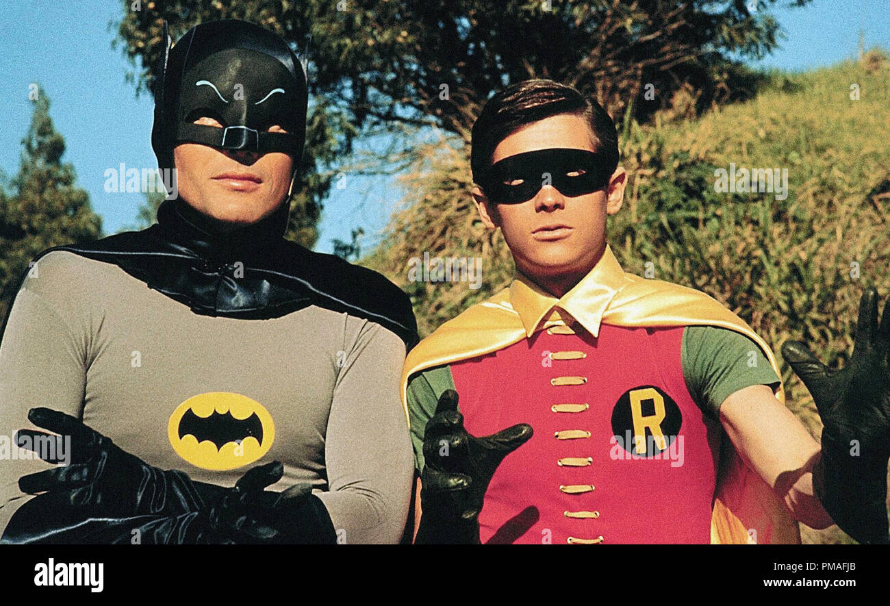 Adam West (left) and Burt Ward (right) as Batman and Robin, 