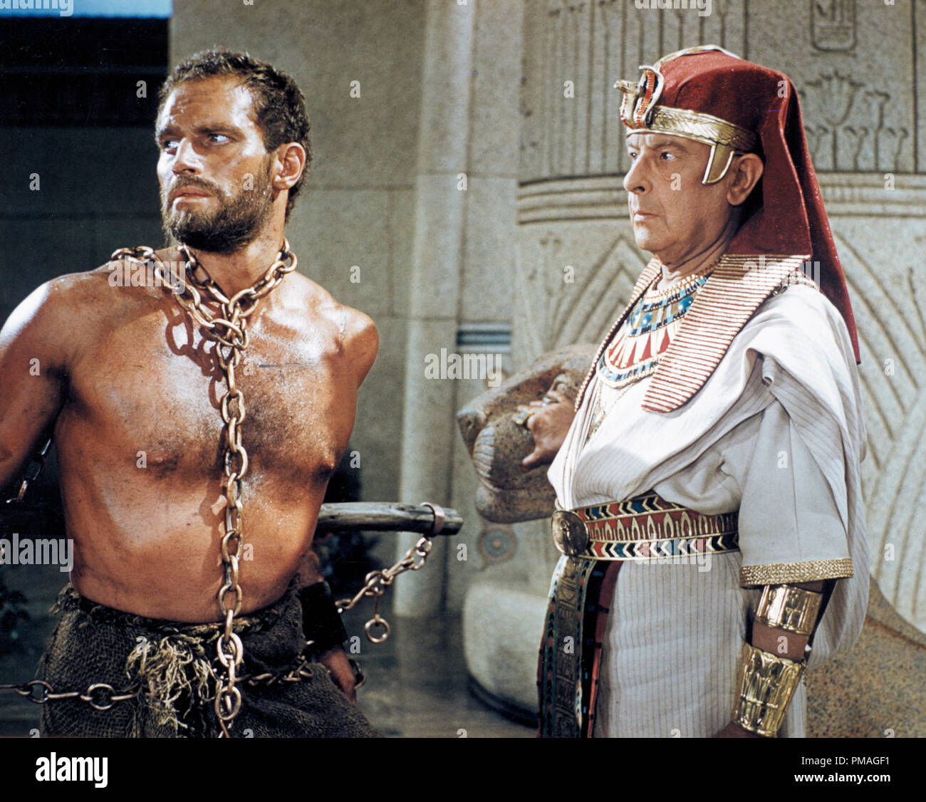 Charlton Heston, Cedric Hardwicke, 'The Ten Commandments' 1956 Paramount File Reference # 32733 054THA Stock Photo