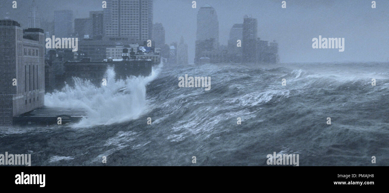 A tidal wave batters New York City "The Day After Tomorrow" (2004 Stock Photo Alamy