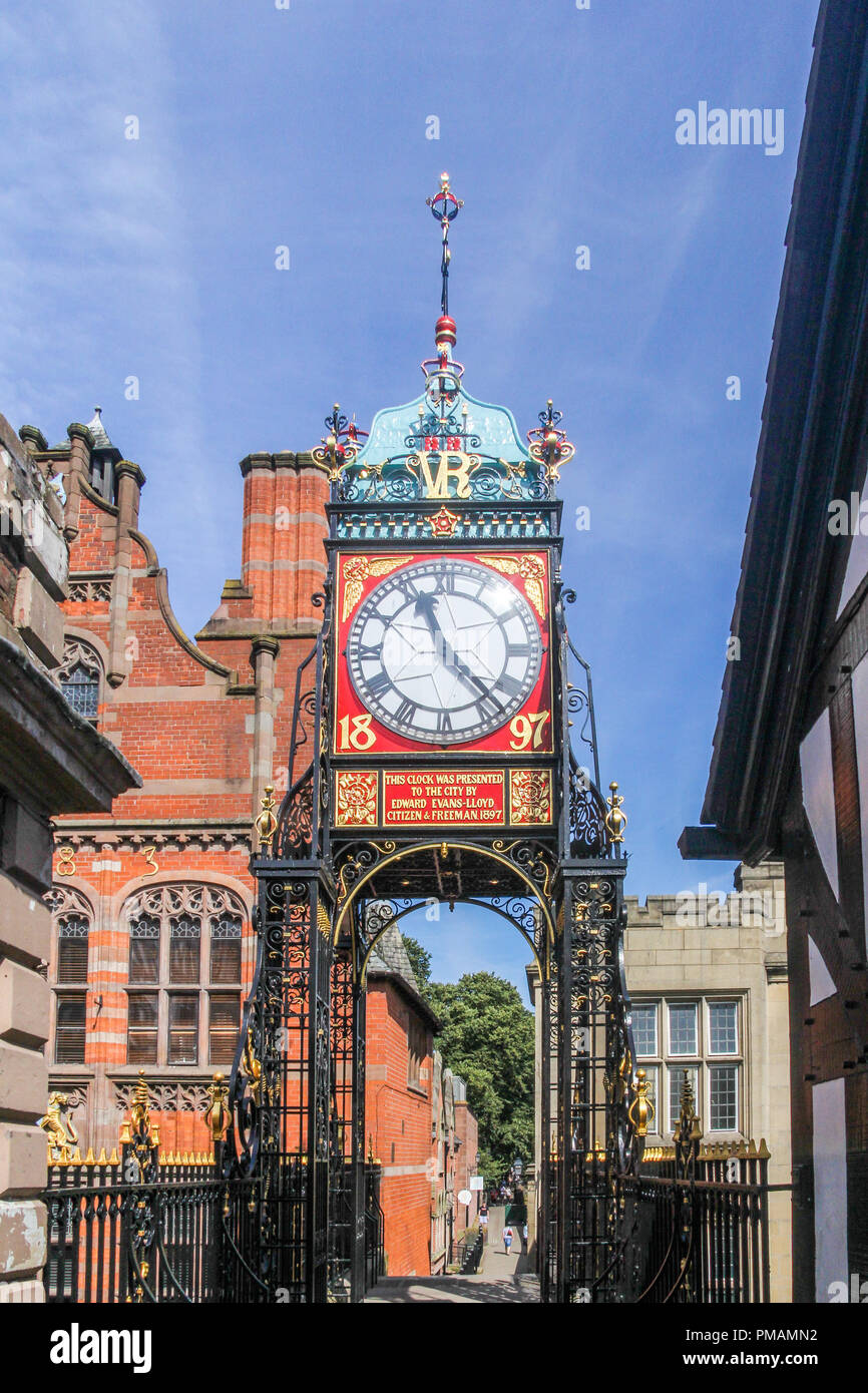 The Eastgate clock, Chester, Cheshire, England, UK Stock Photo