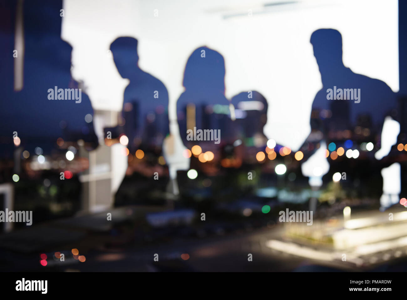 Group of business partner looking for the future. Concept of corporate and startup Stock Photo