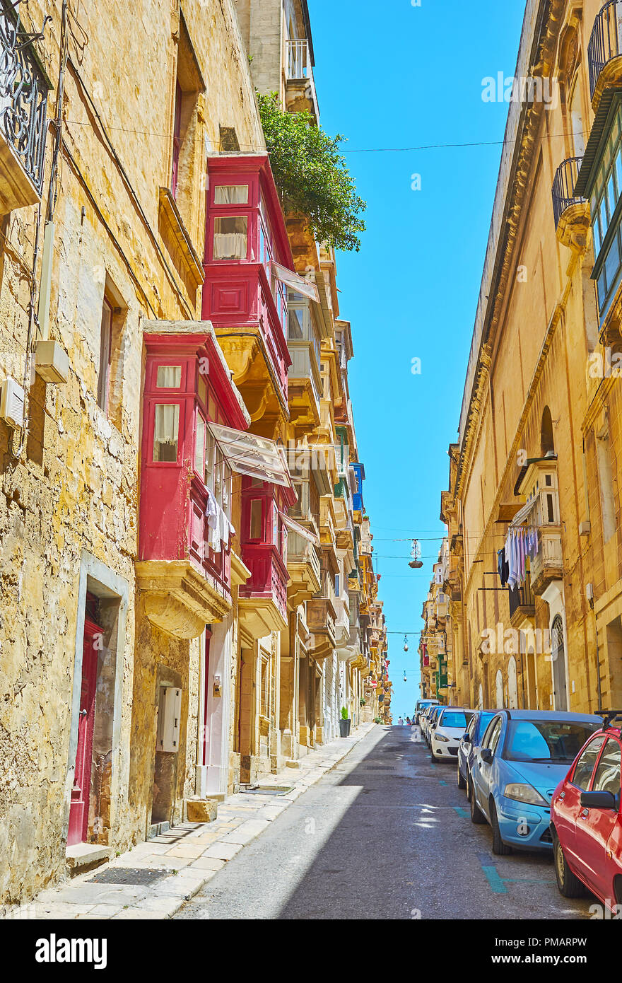 The old city streets stretch along its hilly relief, sometimes hard for long walking due to numerous ascents and descents, changing one another, St Ur Stock Photo