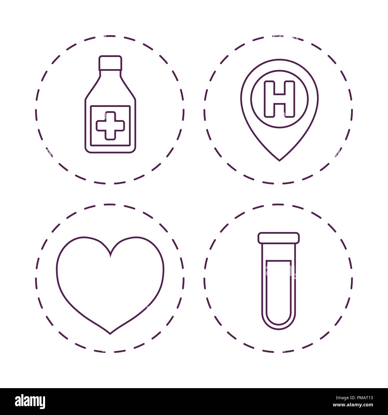 First aid icon set over white background, vector illustration Stock ...