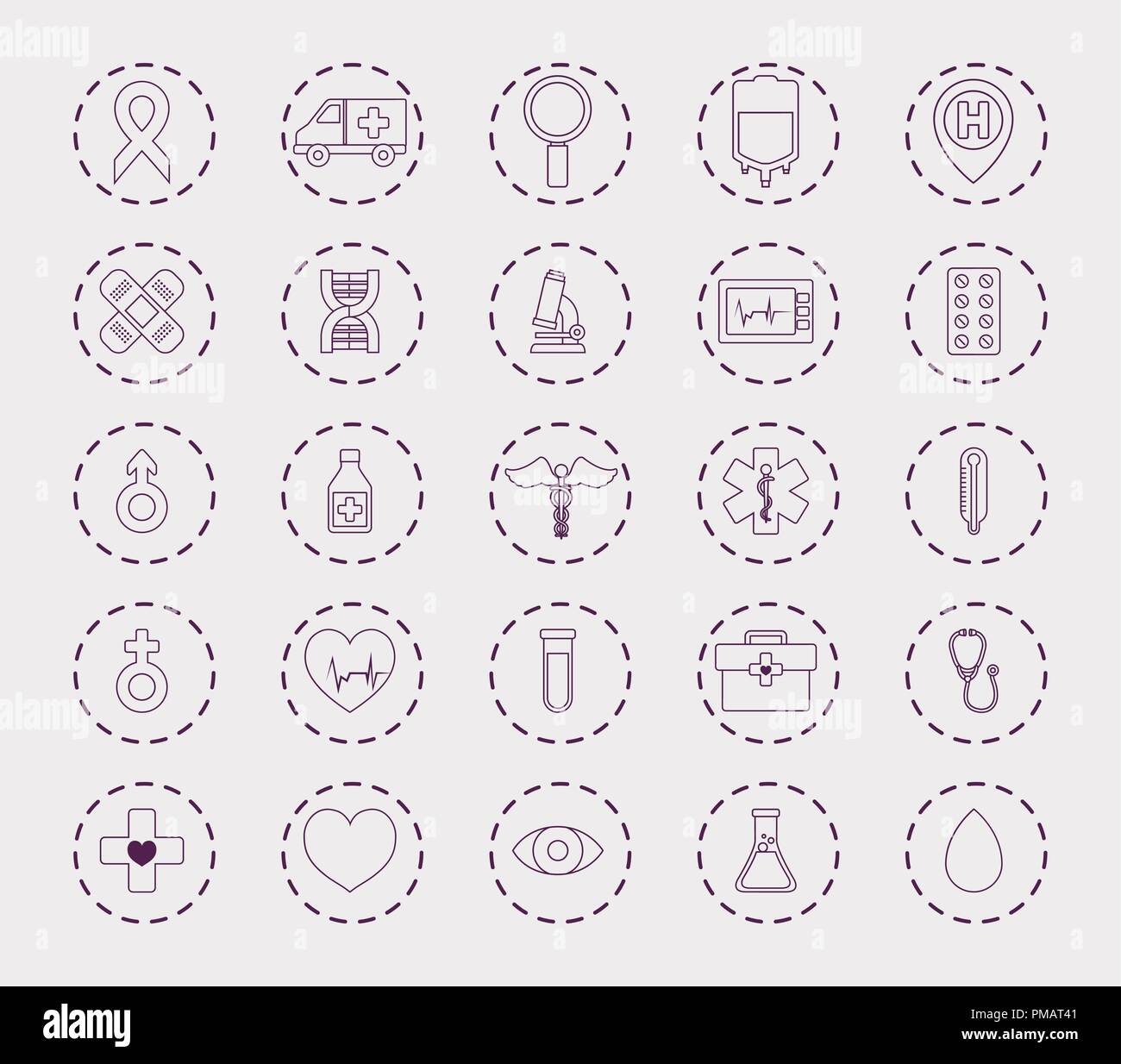 First aid icon set over white background, vector illustration Stock ...