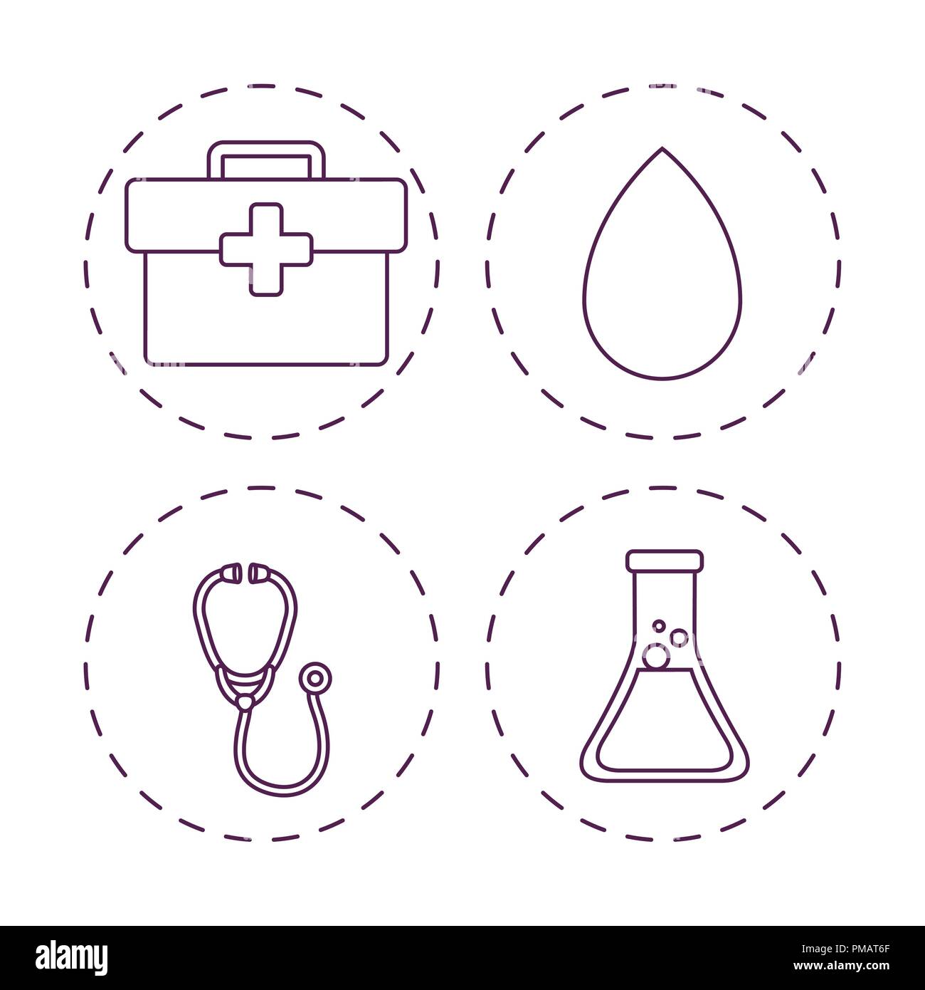 First aid icon set over white background, vector illustration Stock ...