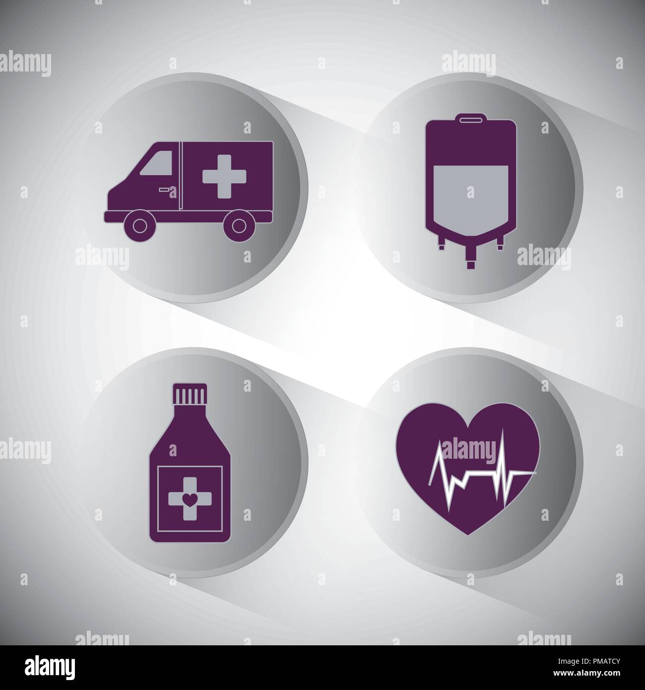 First aid icon set over gray background, vector illustration Stock ...