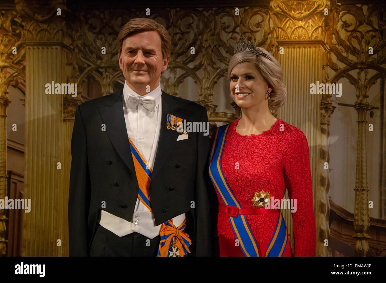 Royal Couple S Figures King Willem Alexander And Maxima Queen At Madame Tussauds Asmterdam Netherlands Stock Photo Alamy