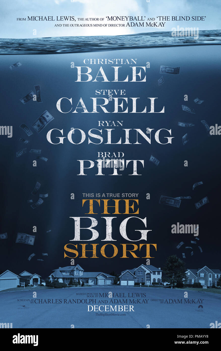 The Big Short from Paramount Pictures and Regency Enterprises - Poster Stock Photo