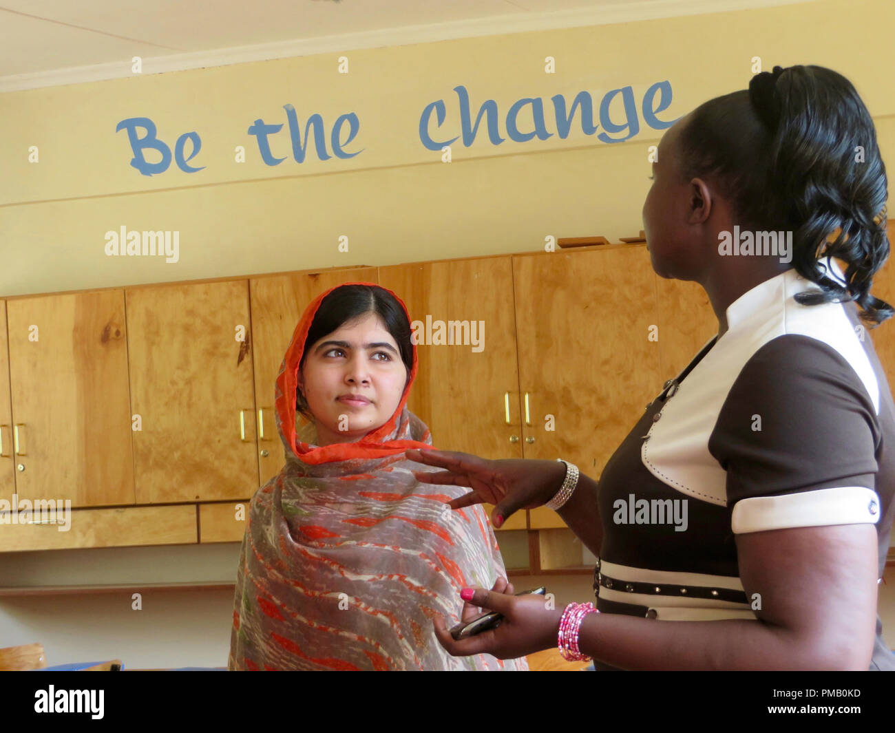 HE NAMED ME MALALA: Malala Yousafzai at the Kisaruni Girls School in Massai Mara, Kenya. May 26, 2014. © 2015 Twentieth Century Fox Film Corporation All Rights Reserved Stock Photo