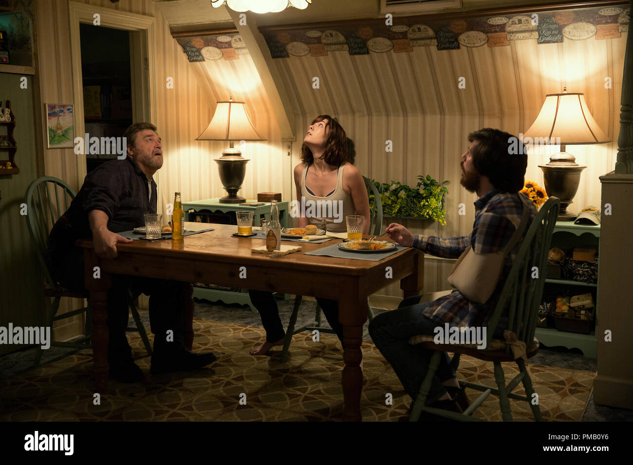 (LR) John Goodman as Howard, Mary Elizabeth Winstead as Michelle, and