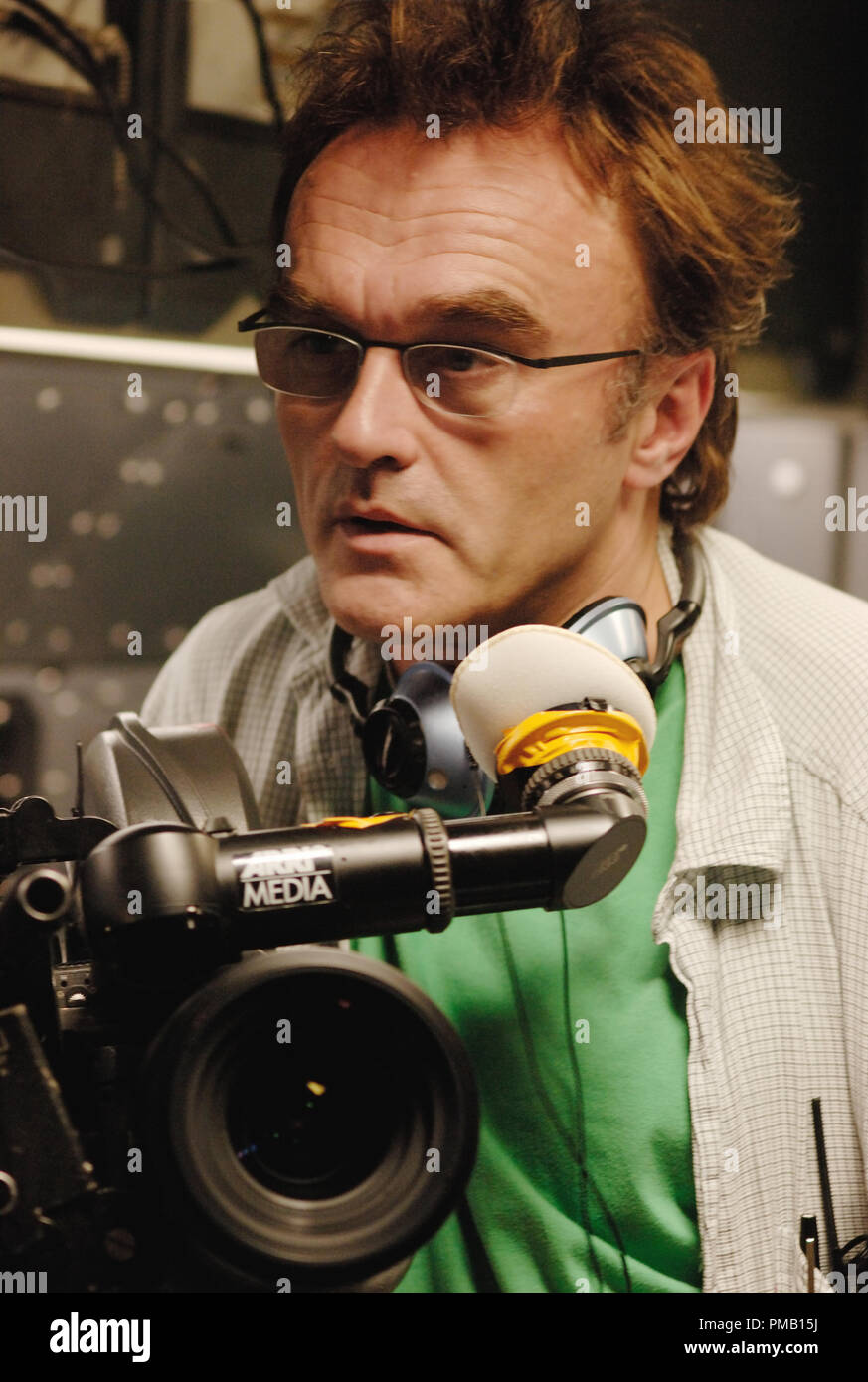 Director Danny Boyle on the set of SUNSHINE.  'Sunshine' (2007) Fox Searchlight Pictures Stock Photo