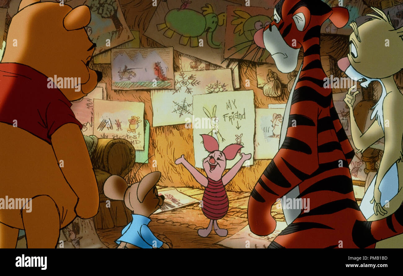 Piglet's Big Movie (2003)  Characters: Roo, Tigger, Winnie the Pooh, Piglet, Rabbit File Reference # 33018 092THA  For Editorial Use Only -  All Rights Reserved Stock Photo