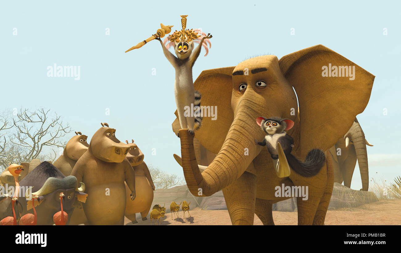 Left to right) A nighttime romantic moment between Gloria the Hippo (JADA  PINKETT SMITH) and watering hole lothario Moto Moto (will.i.am) is  interrupted by Melman (DAVID SCHWIMMER) in DreamWorks' “Madagascar: Escape 2