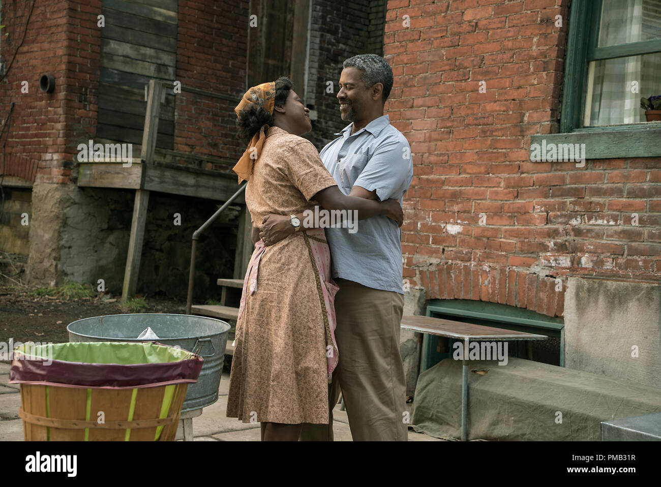 Denzel Washington plays Troy Maxson and Viola Davis plays Rose Maxson in Fences from Paramount Pictures