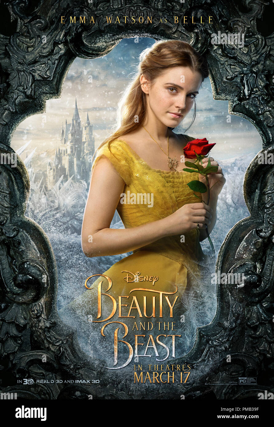 'Beauty And The Beast' (2017) Disney  Emma Watson  Poster Stock Photo